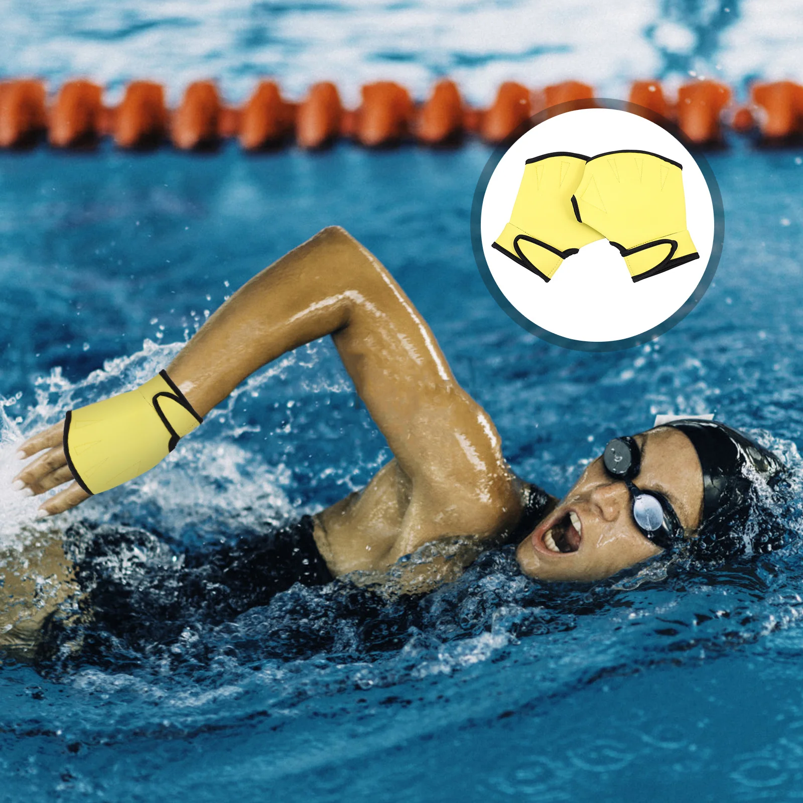 

1Pair Swimming Gloves Soft Breathable Nylon Swim Paddles Warm Anti-Slip Water Gloves Diving Training Gear Nylon Swimming Paddles