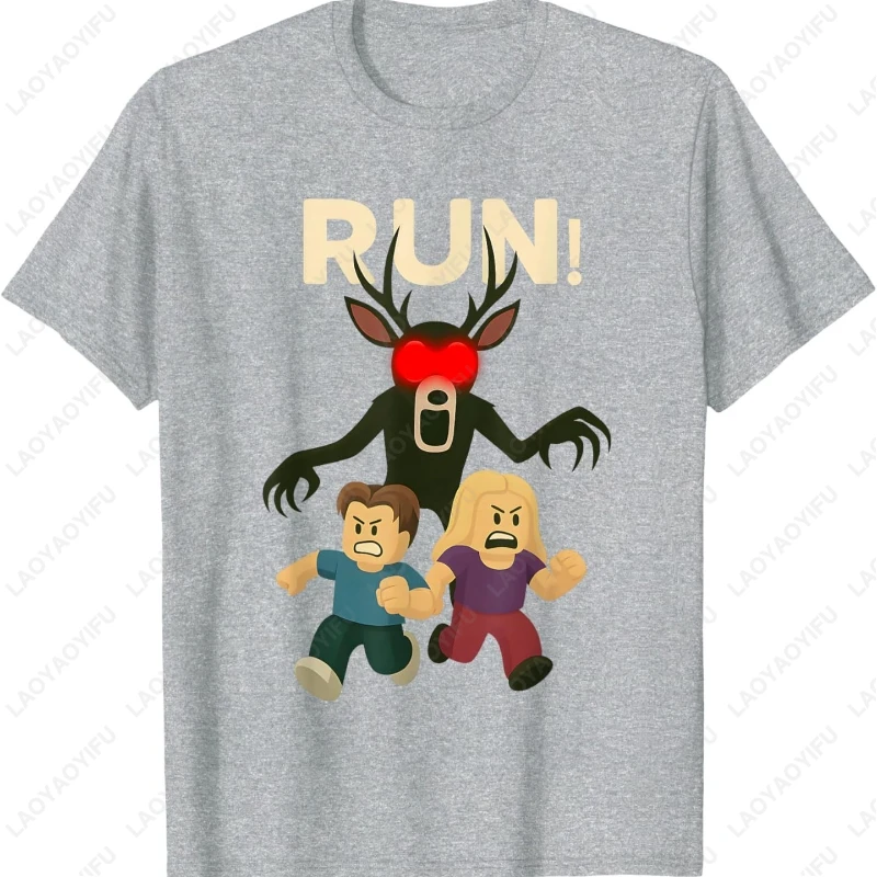 Run Deer in The Forest - 99 Nights Halloween Scary Gamer TShirt Men Women Cotton Tops Funny Unique Character Graphic Print Tees