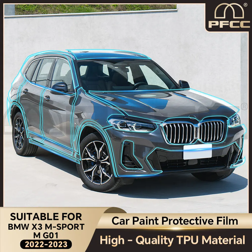 

PFCC Precut Paint Protection Film PPF for BMW X3 M-Sport M G01 2022-2023 Body Kit Clear 8.5Mil TPU Transparent Cars Accessories