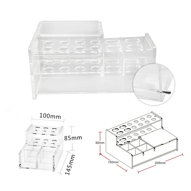 Transparent Dental Adhesive Holder Case Resin Syringe Acrylic Organizer 1Pcs L/M/S Size