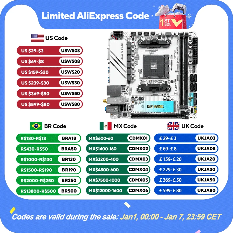 JGINYUE ITX AMD AM4 B450 ARGB Computer Motherboard supports DDR4 desktop RAM AM4 CPU slot NVME NGFF M.2 USB 3.0 VGA for Ryzen5