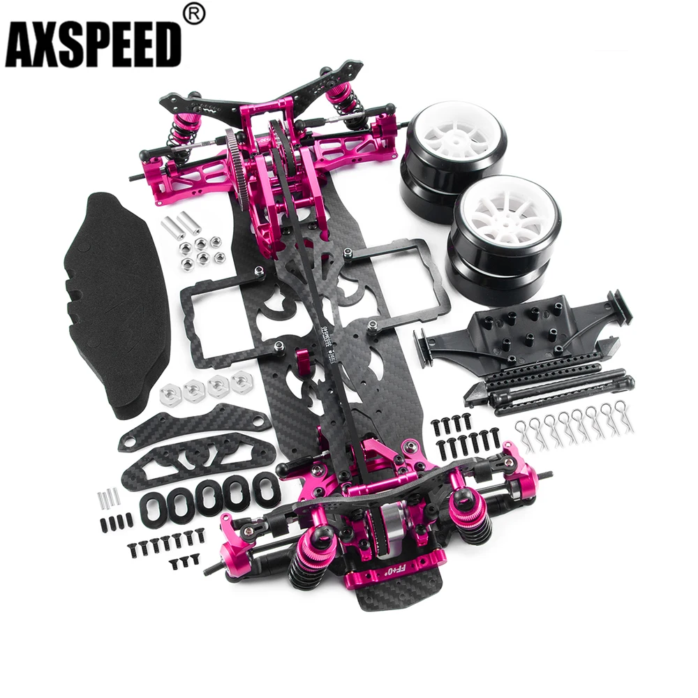 

AXSPEED Frame Kit with Belt Drive Wheel Rims Shock Absorbers For 1/10 3Racing Sakura D4 AWD 4WD RC Remote Control Drift Car