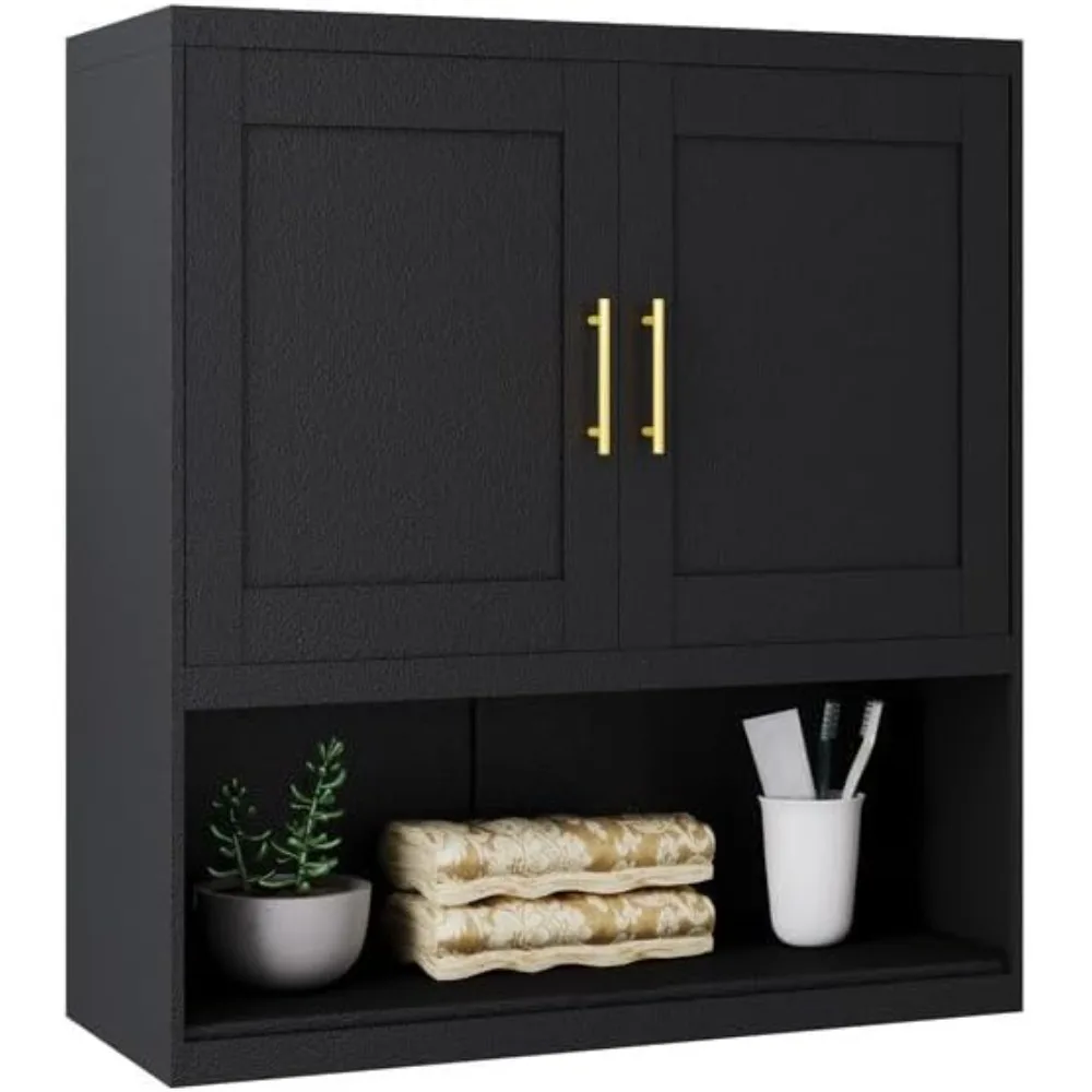 

Metal Bathroom Wall Cabinet, 23.6" H Black Bathroom Cabinet Wall Mount with Adjustable Shelf, Over The Toilet Storage Cabinet Me
