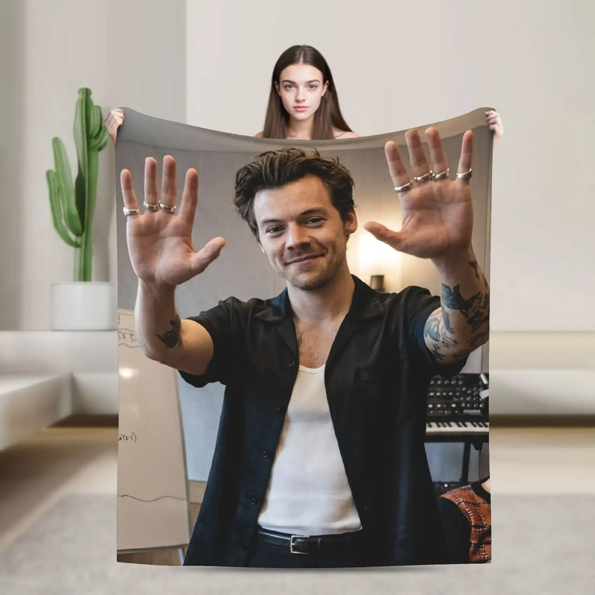 Harrys Styles Tour Kiss All The Time Disco Knitted Blankets  Fuzzy Throw Blanket Airplane Travel Decoration Ultra-Soft Bedspread