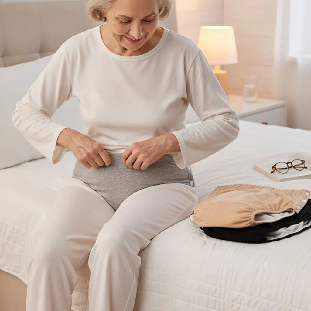 Adaptive Snap-Side 100% Cotton Incontinence Underwear for Adults | Easy-Open Reusable Care Pants