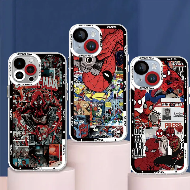 Pokrowiec Spider Man dla Xiaomi Redmi Note 12S 11S 9 Pro 11 Pro 9T 8 10 Pro 12 Pro przezroczysta miękka osłona na TPU