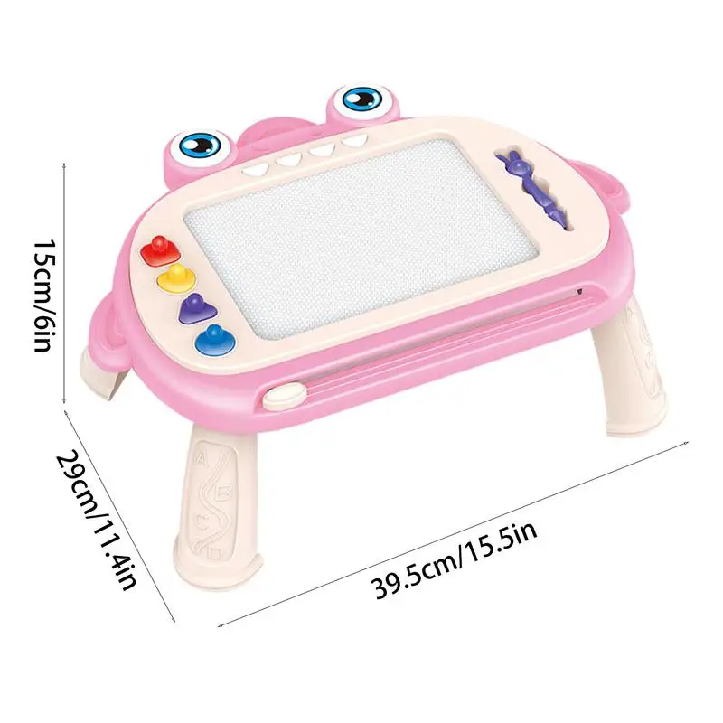 Tablero de dibujo magnético, tablero de aprendizaje educativo con diseño de rana, escritura, pintura, almohadilla para garabatear, mesa de juguetes de aprendizaje para niños pequeños