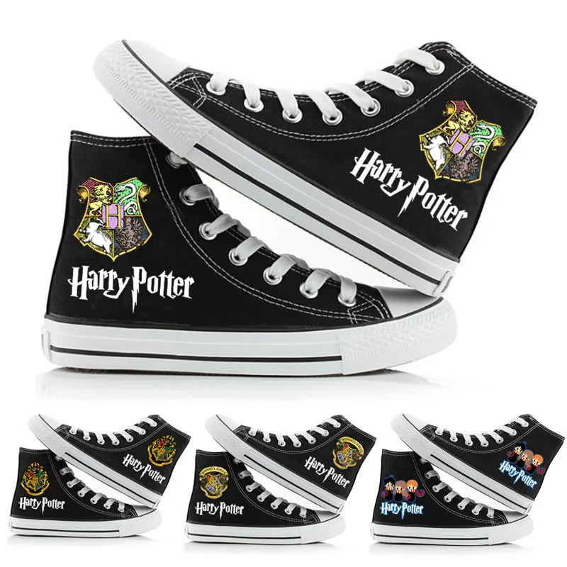 New Arrivals Harri Potter Anime Casual Student High Top Versatile Canvas Shoes Hogwarts Badge Men\'s & Women\'s Shoes Couple Gifts