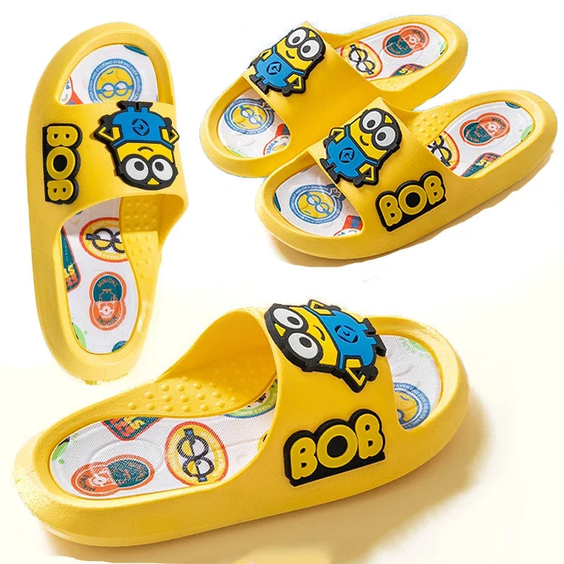 Minions pantofole Anime Cute Children sandali antiscivolo fondo spesso pantofole da casa Cartoon Boy Girl Outdoor Beach infradito regali