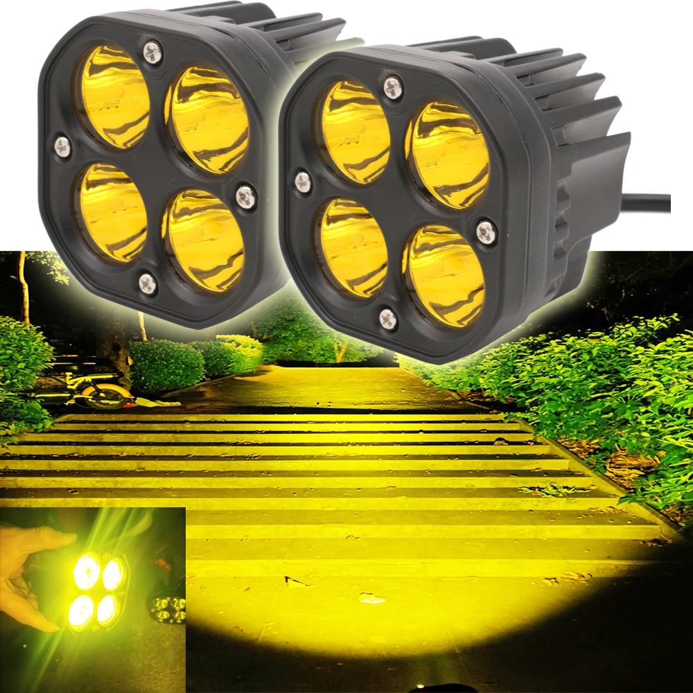 

1/2pcs 40W Led Fog Lamp 3inch Yellow Light Modified Off Road Vehicle 12000LM Motorcycle Auxiliary Light 3000K For Car Truck Boat