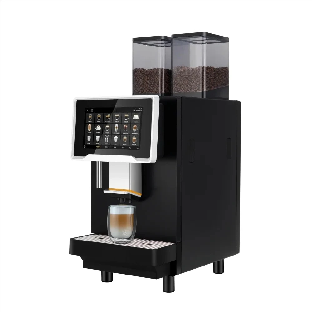 Plus-T Commercial Fully Automatic Coffee Machine with Grinder and Cold Milk Froth Bean to Cup Coffee Maker