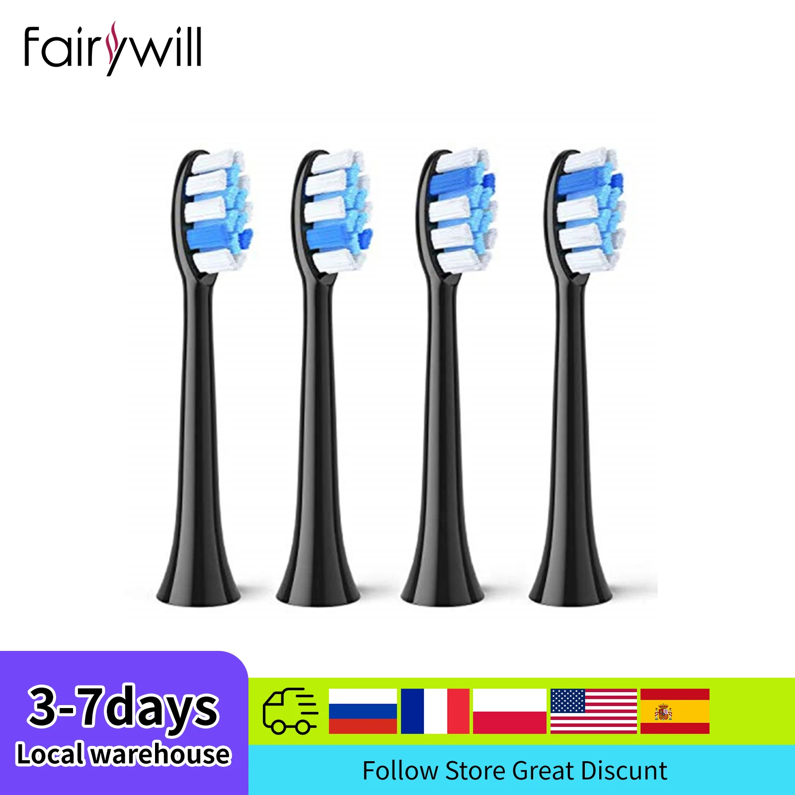 

Fairywill Electric Toothbrush Heads Replacement Heads for FW-P11 FW-T9