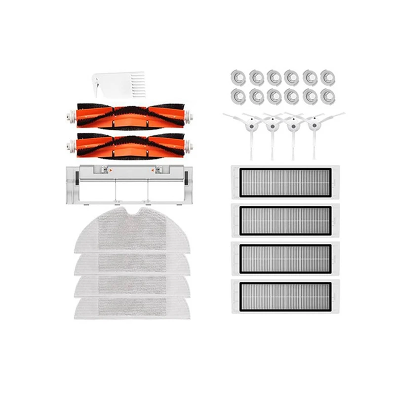 ملحقات قطع غيار المكانس الكهربائية ، فرشاة جانبية ، لفة ، ممسحة ، فلتر HEPA ، روبوت Xiaomi 1 S ، S50 ، S51 ، S55 ، S5 ، S6 ، 28 عبوة