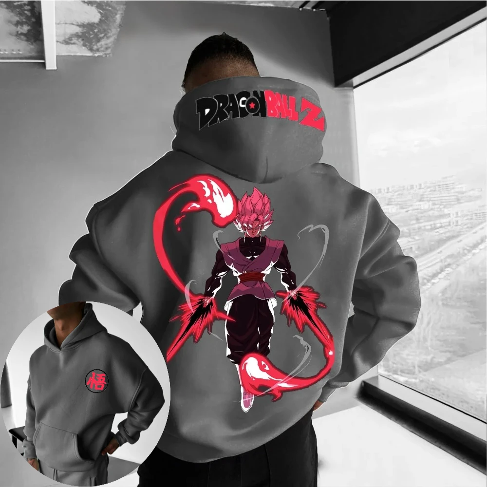 

Мужская толстовка с капюшоном Dragon Ball, свитер Son Goku, аниме, весна и осень, детская одежда с длинными рукавами в стиле Харадзюку для мальчиков, одежда для родителей и детей