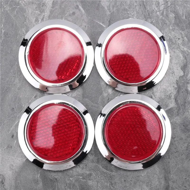 【BRILLIANT】4 Stück Auto Auto Kunststoff runder reflektierender Reflektoraufkleber rot