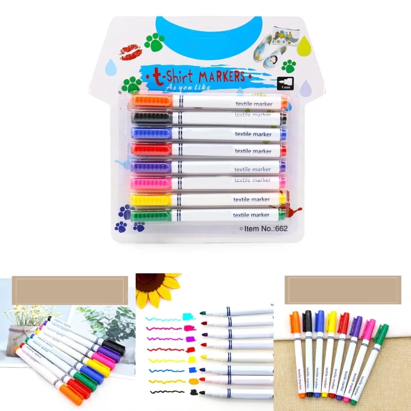 Fabric Markers Pens Set,Indelible-and Permanent Fabric Paint Textile Marker Pen