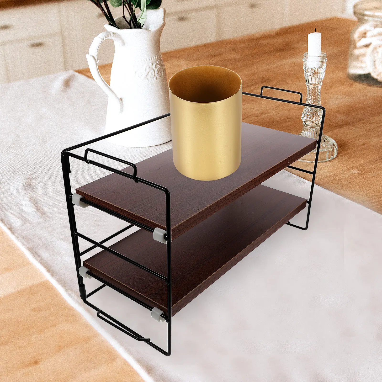Makeup Organizer 2 Tier Desktop Cosmetic Storage Rack Bathroom Counter Skincare Holder Display Shelf