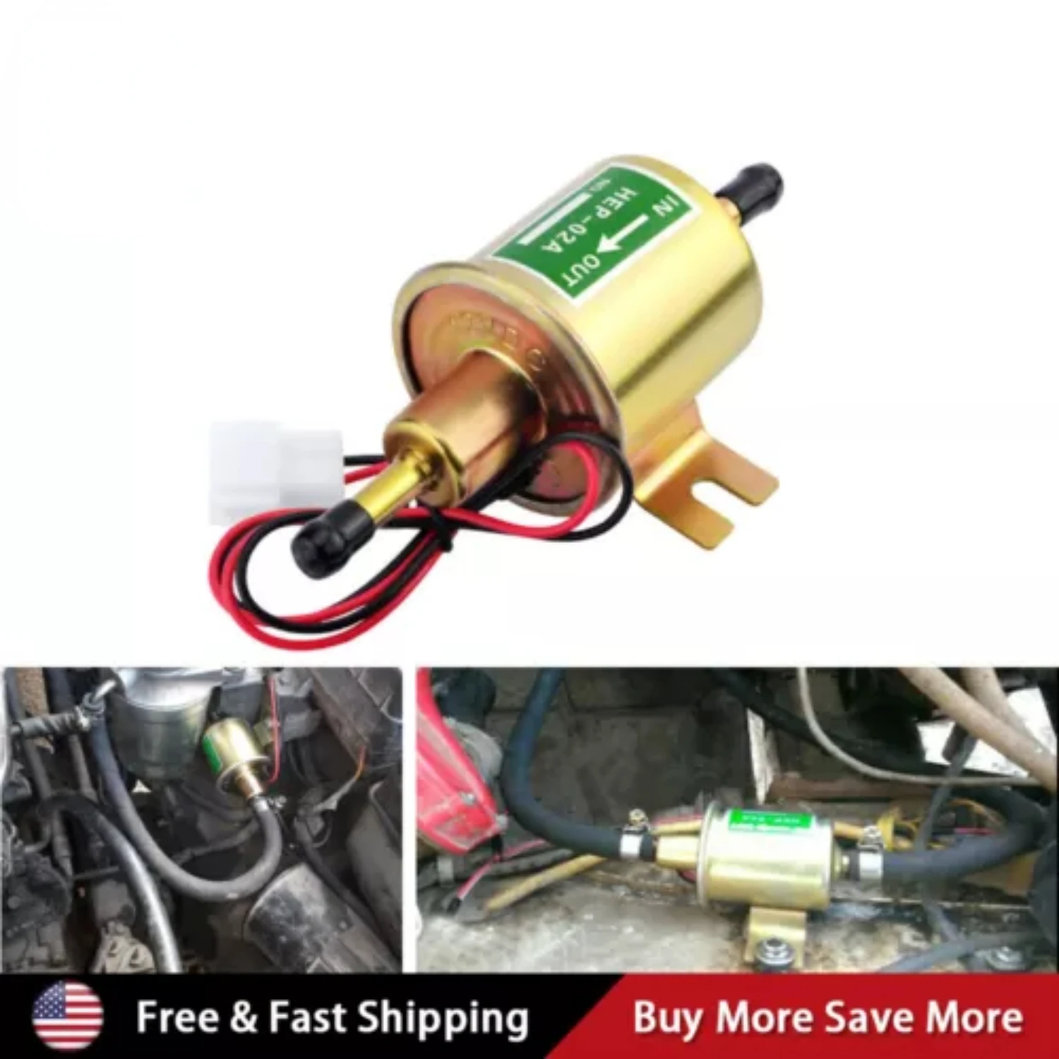 

Inline Fuel 12v Transfer Low Pressure Gas Diesel Fuel HEP-02A