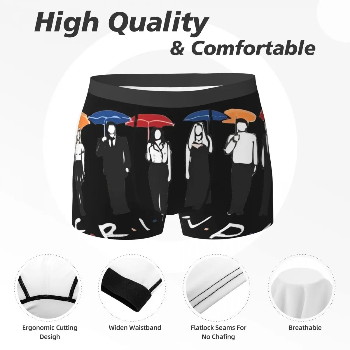 الأصدقاء برنامج تلفزيوني ملصق الملابس الداخلية برنامج الكرتون مريحة السروال طباعة السراويل ملخصات الحقيبة رجل حجم كبير سراويل بوكسر #5