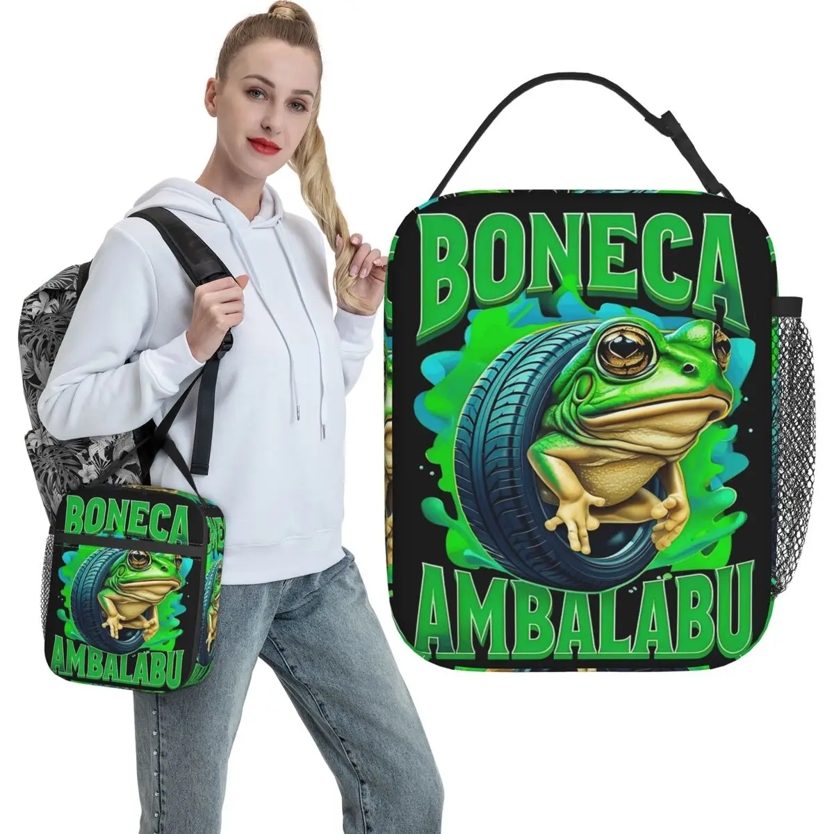Italian Brainrot Boneca Ambalabu Cool Design Lunch Bag For Child Graphic Design Lunch Box Vintage Outdoor Picnic Cooler Bag