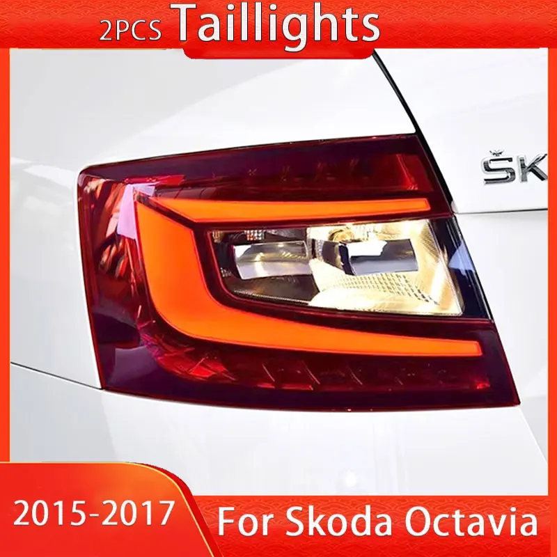 

Автомобильные задние фонари для Skoda Octavia 2015-2017 DRL Задний фонарь Светодиодный стоп-сигнал поворота Задние фонари Авто дневные ходовые огни Аксессуар