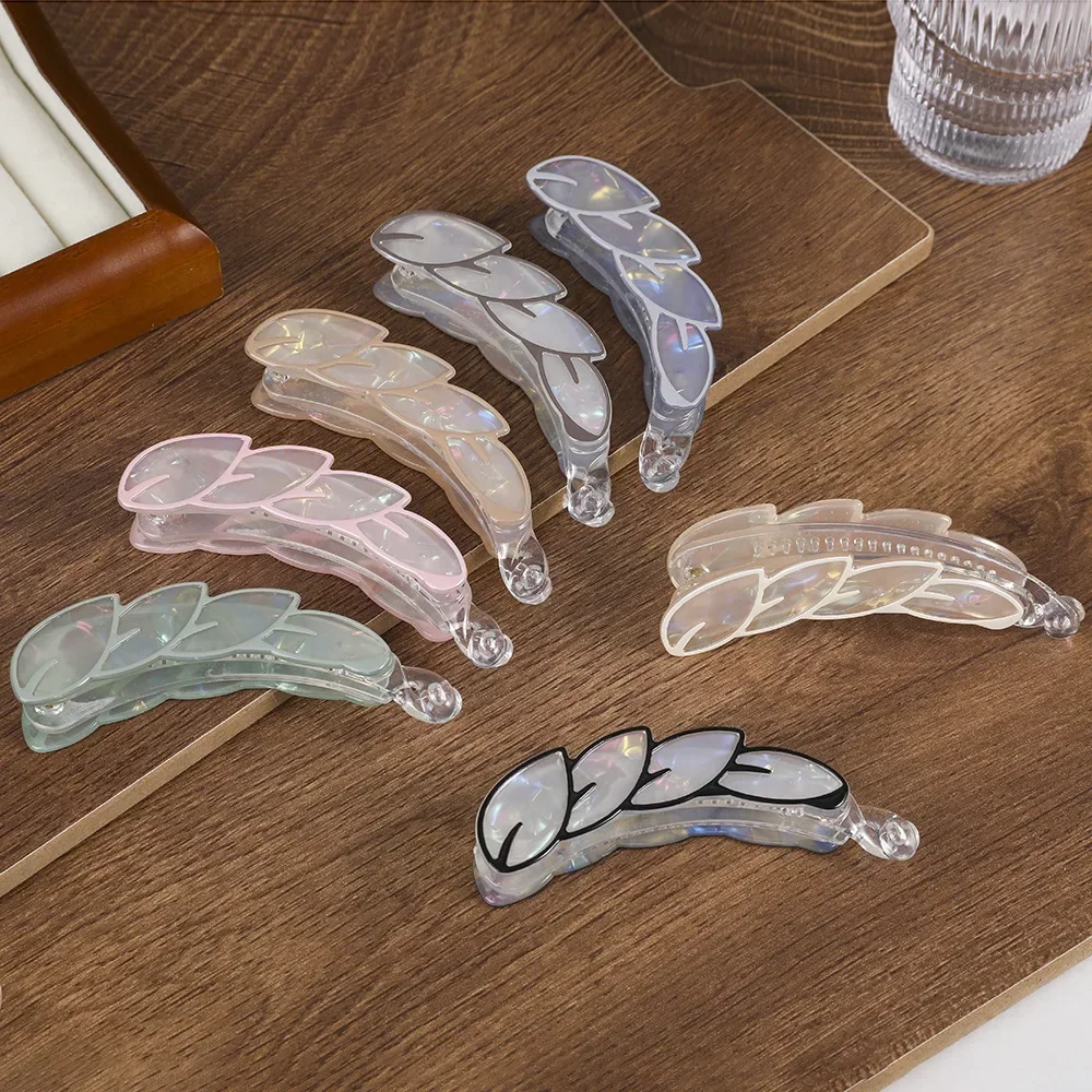 Заколки для волос «банан» 10 см, разноцветные листья, заколка для хвоста, большие женские заколки на затылке, аксессуары для волос Закол