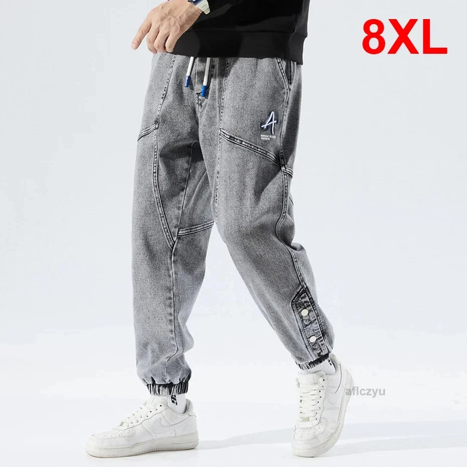 

Jogger Pants Jeans Men Denim Plus Size 8XL Fashion Casual Elastic Waist