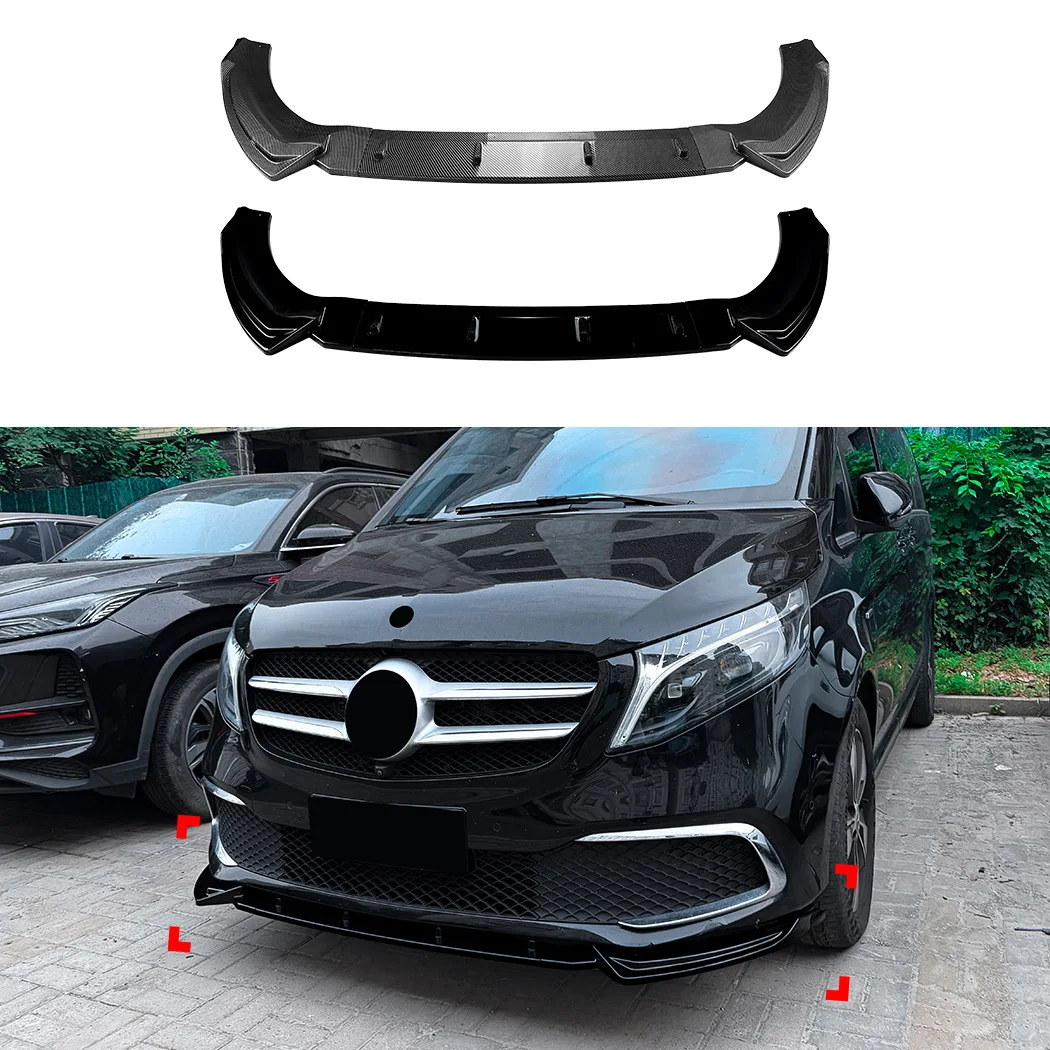 

For 2019-2023 Mercedes Benz V Class W447 Early Standard V260 Front Lip Splitter Spoiler ABS Plastic Body Kit Accessories