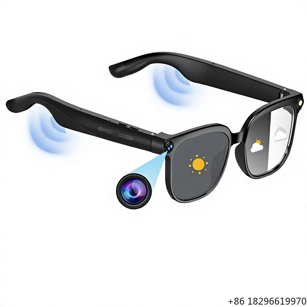 ABS Frame Smart Glasses 800W  Simultaneous Translation Bluetooth Call Fashion AI Wearable Eyewear