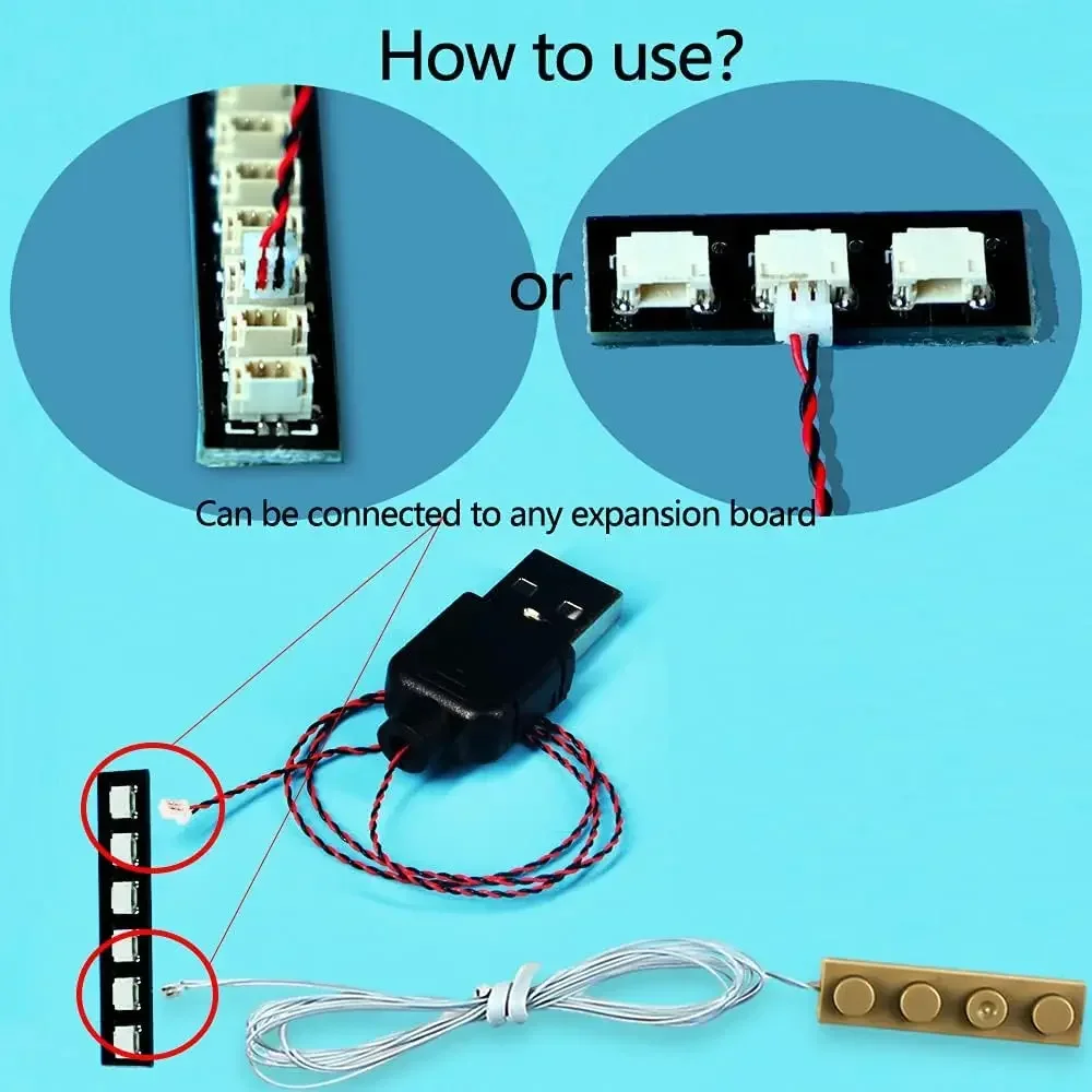 0.8 مللي متر دبوس لتقوم بها بنفسك 5 فولت أضواء 50 سنتيمتر USB كابل الطاقة متوافق مع ليغو USB سلك الطاقة لتقوم بها بنفسك مصباح للزينة USB سلك ملحقات لعبة