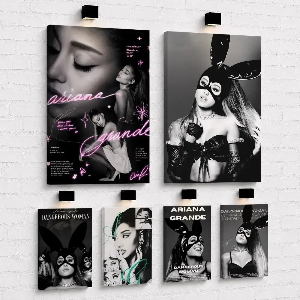 Glam Pop Singer A-Ariana Grande Framed Wall Painting Framed Canvas Wall Art Print | Modern Poster | Home Hallway Decor