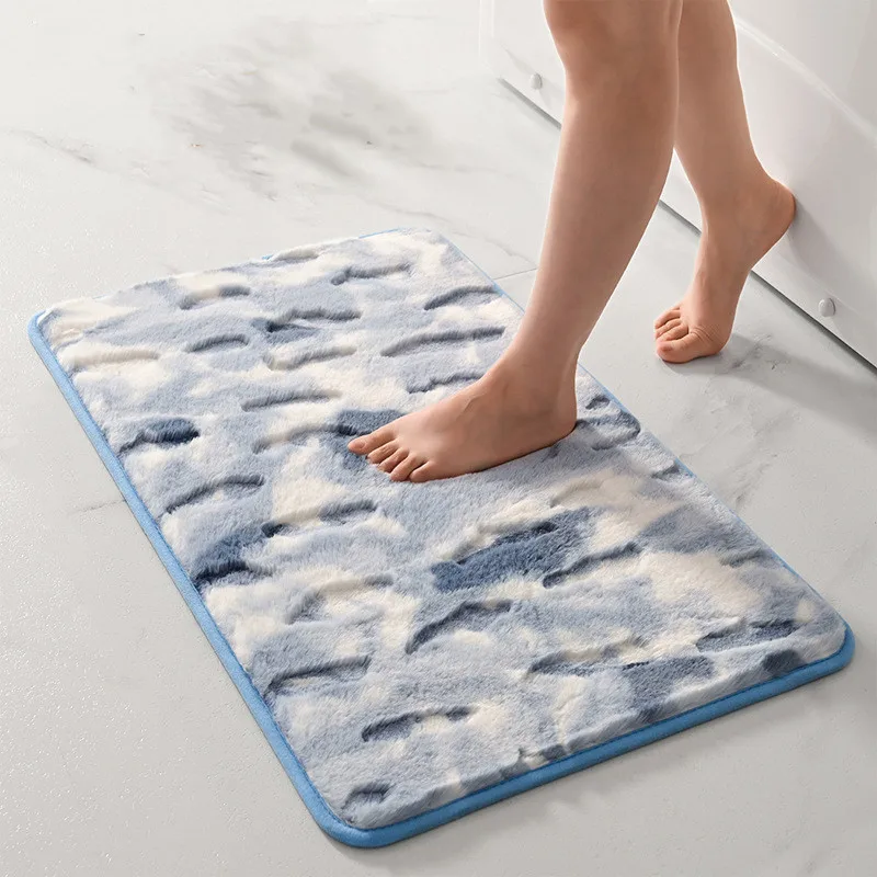 Inyahome Luxury Fluffy Bathroom Bath Mats Area Rugs Rabbit Fur Carpet for Kids Living Room Home Decor Floor Mats Tapete Banheiro