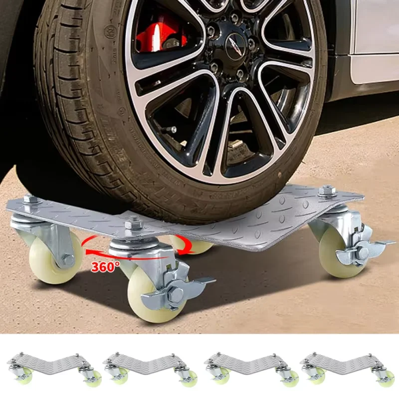 Auto-Reifen-Rad-Trolley-Dollies mit 4-Rollen-Flachreifen-Moving-Booster-Gerät, Auto-Selbstrettungswerkzeug für bewegliche Positionierungsfahrzeuge – Detail 7