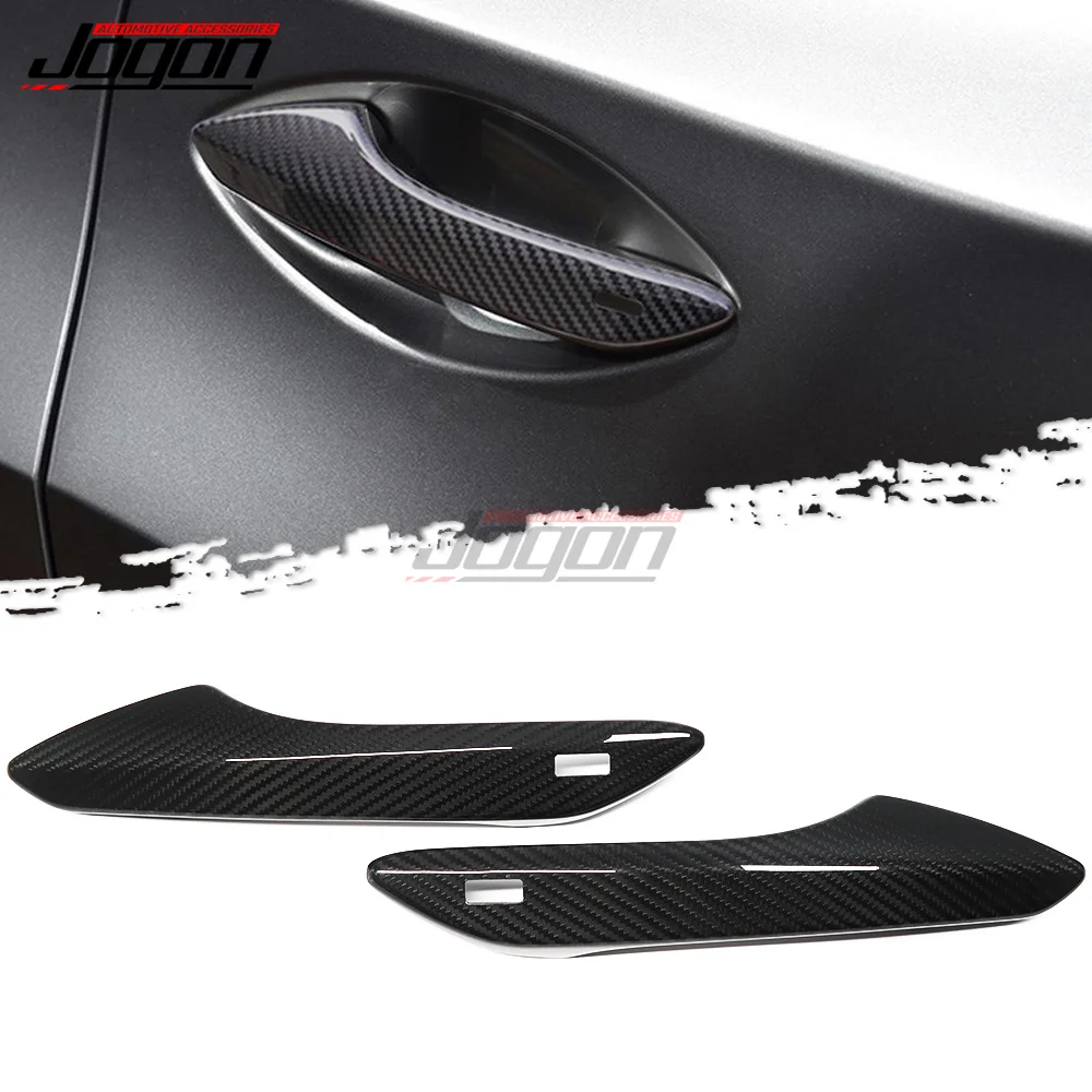 2pcs Real Carbon Fiber Exterior Side Door Handle Cover Trim For Lexus RC 200t 300 350 RC F SPORT 2015 2016 2017 2018 2019