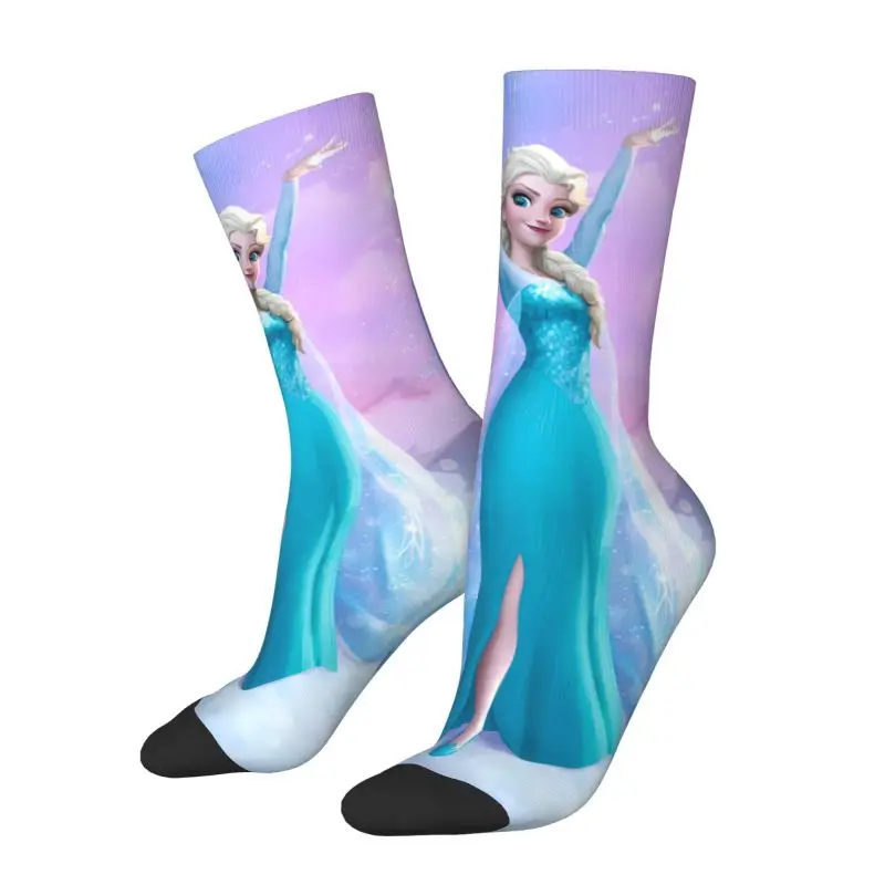 

Frozen Princess Elsa Men's Crew Socks Unisex Fashion 3D Printed Animated Cartoon Dress Socks