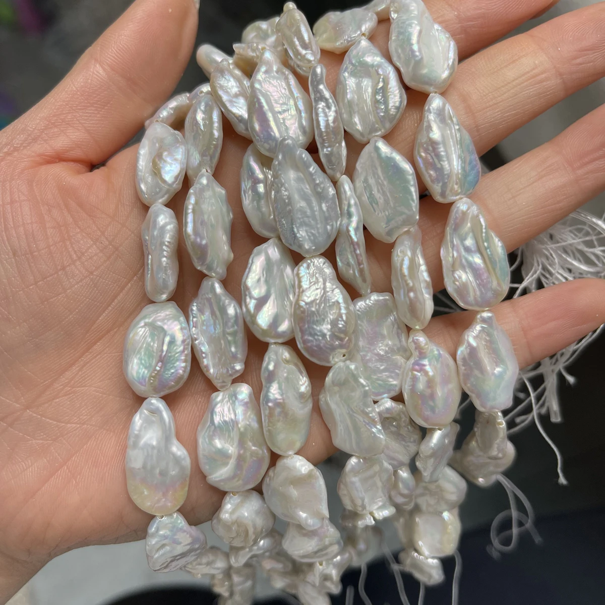 12x18mm Teardrop Shaped Beads 18cm Natural Freshwater Pearl Strand Beads for Jewelry Making DIY Bracelet Earrings Accessories
