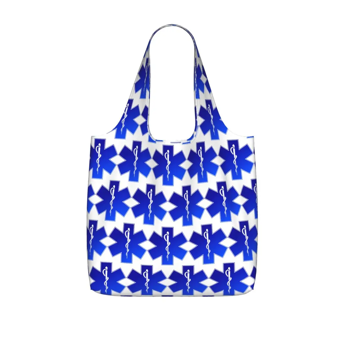 EMS EMT Paramedic Star Of Life Shopping Tote Bag Canvas Large Capacity Shoulder Bags Shopper Grocery Handbag for Women view 6