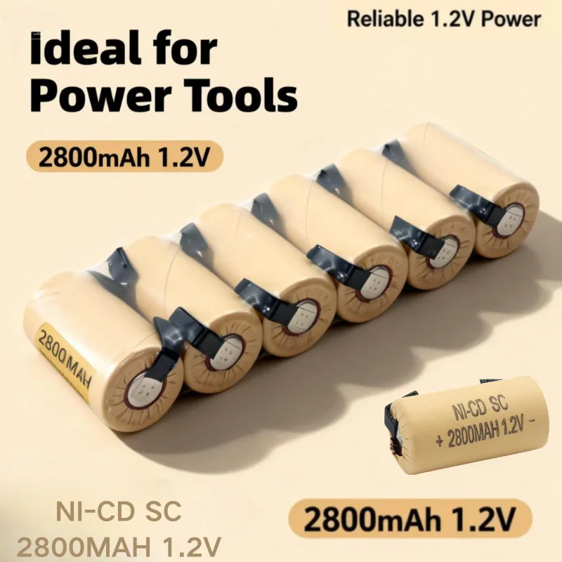 2800mAh Ni-Cd Rechargeable Battery for Makita Bosch Hitachi and DeWalt Power Tools, Screwdriver Battery, 1.2V, High Quality