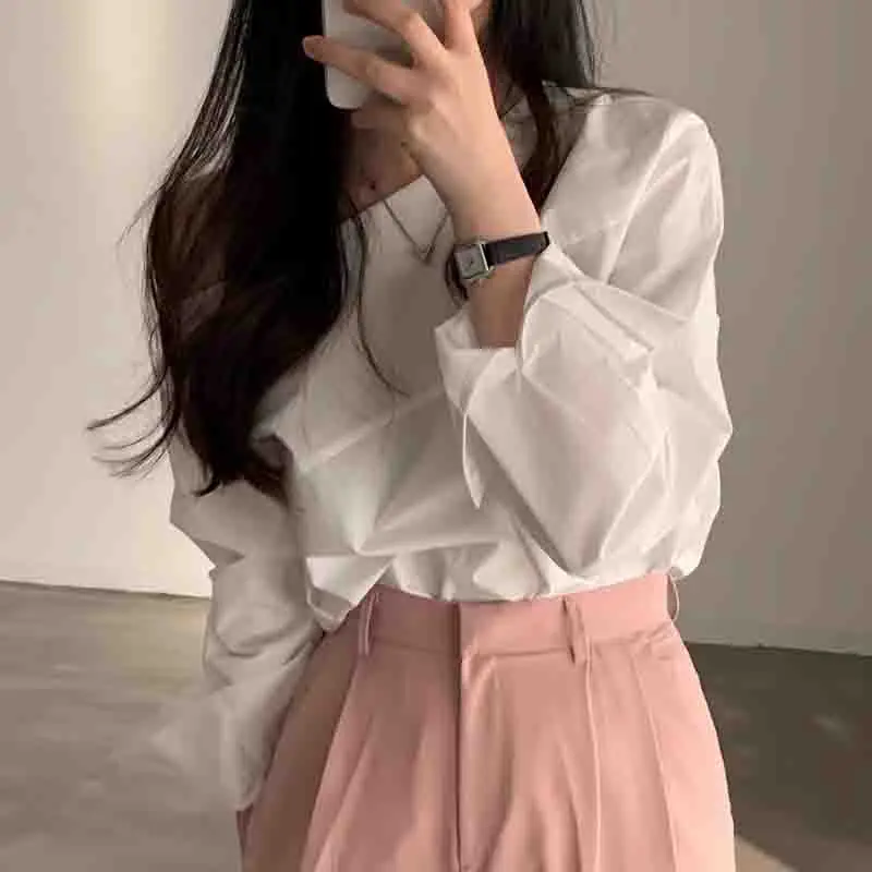 2024 Fashion New White Women Blouse Sexy Off Shoulder Elegant Women\'s Shirt Office Lady Tops Long Sleeve Women Clothes 8202