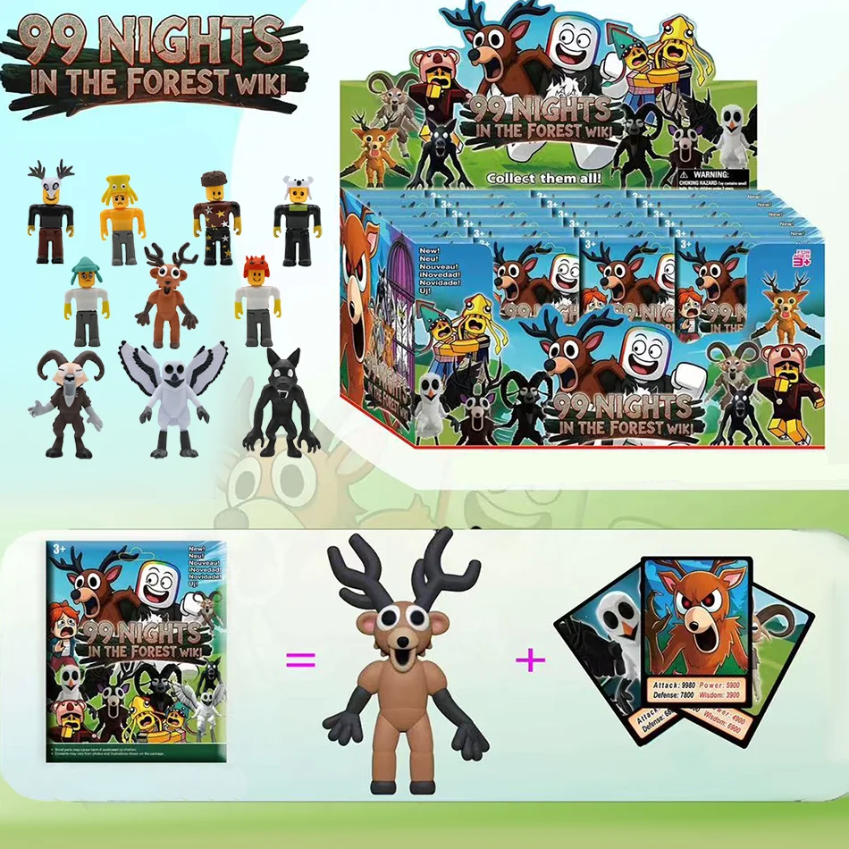Figuras de 99 noches en el bosque, caja ciega, búho, cabra, Lobo, ciervo, 99 noches en el bosque, bolsa ciega, juguetes, regalos