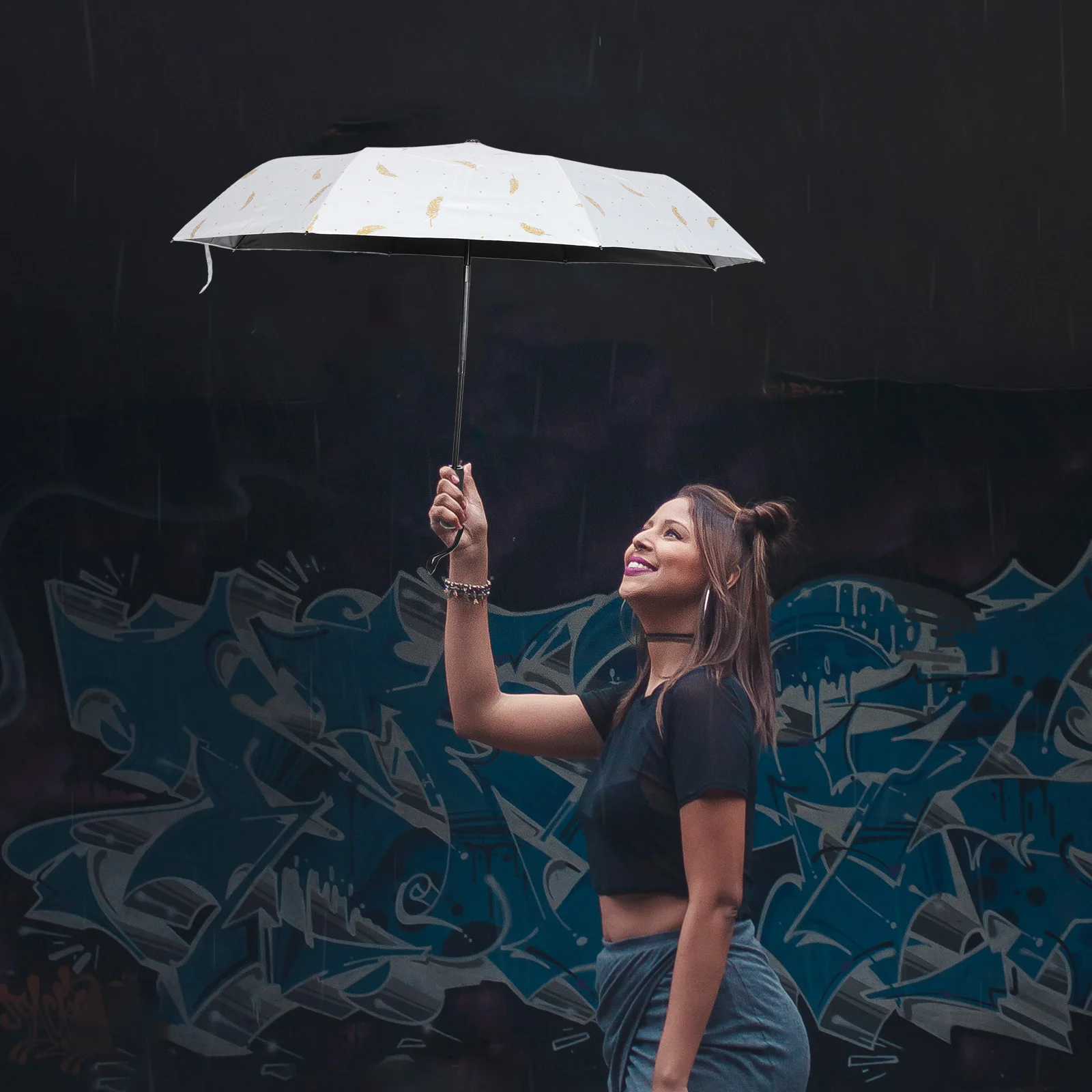 

Windproof Umbrella UV Sunscreen Parasol Lightweight Portable Vinyl Folding Men Women Rain Sun Protection Creative Sunshade Home