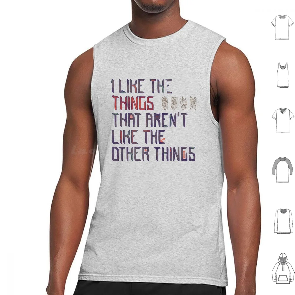 

The Things I Like Tank Tops Print Cotton Type Typography Text Things Abstract Happy Taste Unique Hector Mansilla