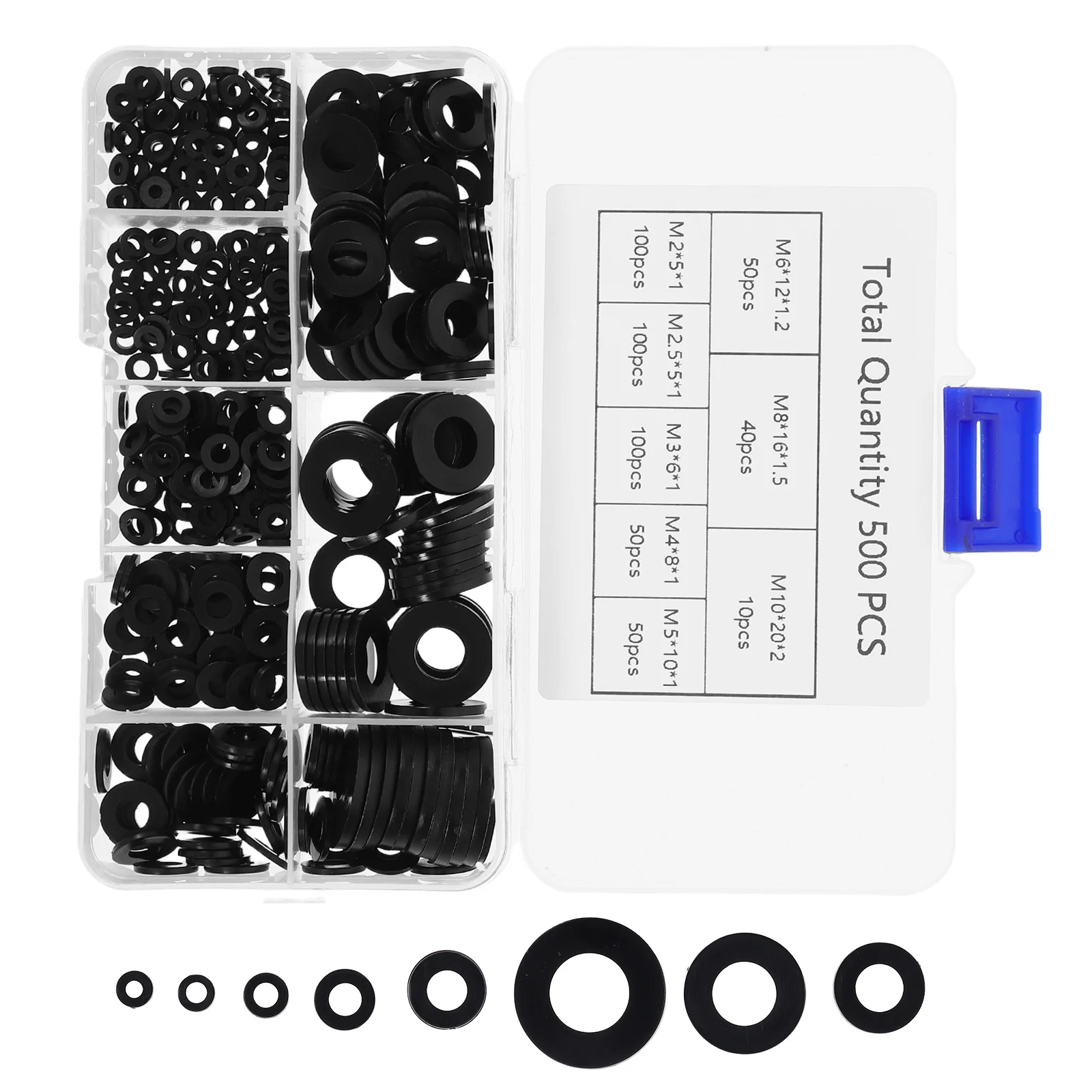 

500Pcs Nylon Insulation Flat Washers Assortment Kit for Electrical Outlets Bolts Screw Spacers Durable Hardware