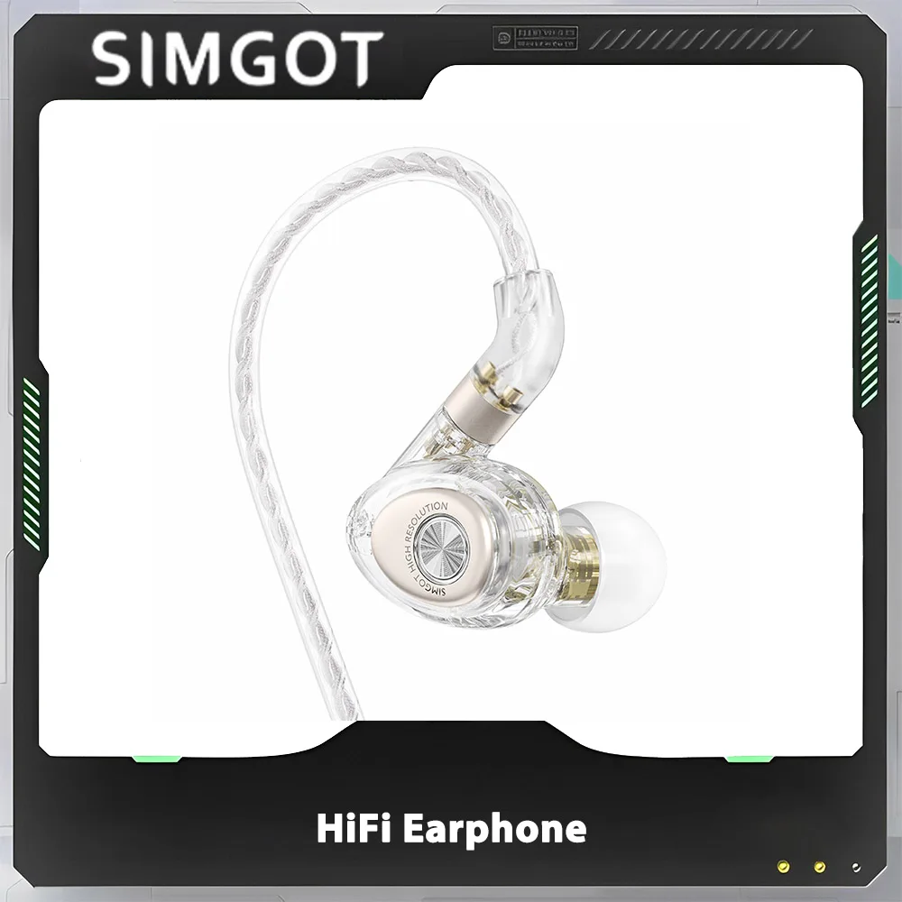 SIMGOT EM2R HiFi Earphones HI-RES In-ear Ergonomic FPS Gamer Earphone Gaming Accessories Sport Office Gift