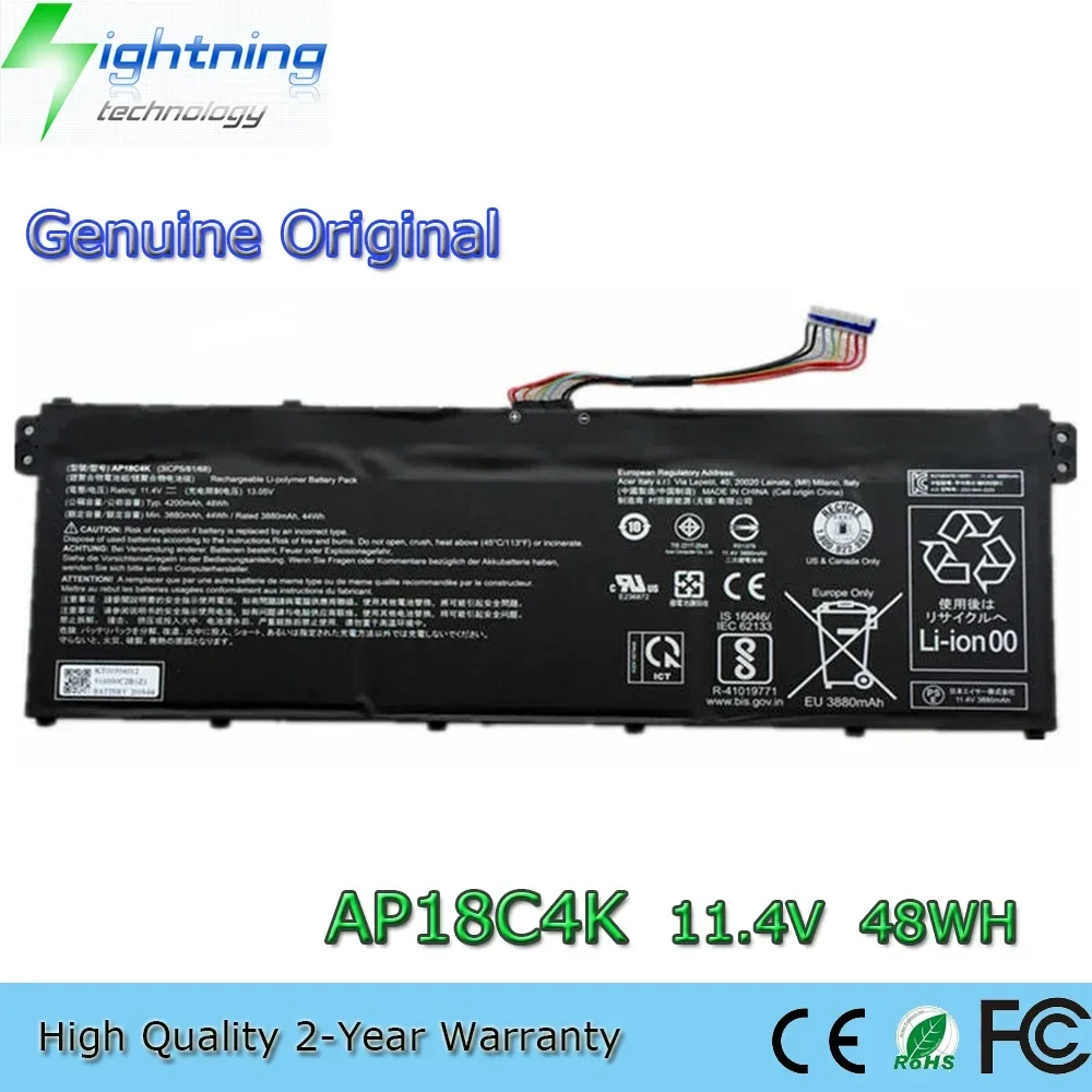 

Оригинальный аккумулятор для ноутбука AP18C4K AP18C4K 11,4 В 48/50,29 Втч для Acer Aspire 5 A514-52 A515-43 A515-44 A514-52G A5