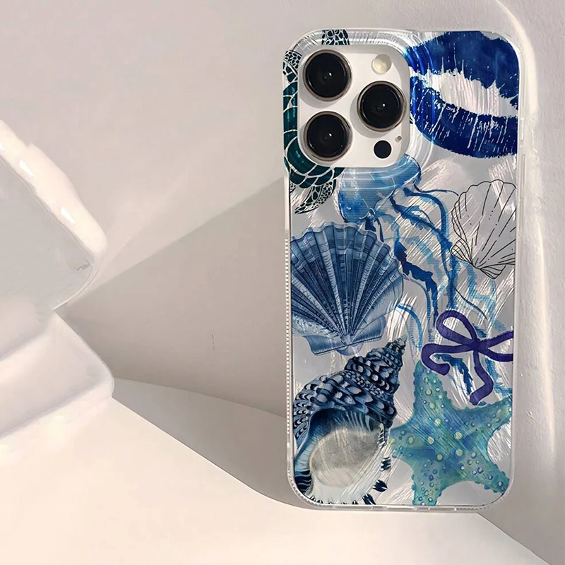 

Seaside Scenery Wave Beach Pattern Phone CaseFor iPhone 13 12 11 15 16 14 Pro Max 16E XS XR Max 7 8 16 Plus SE2 Shockproof Cover