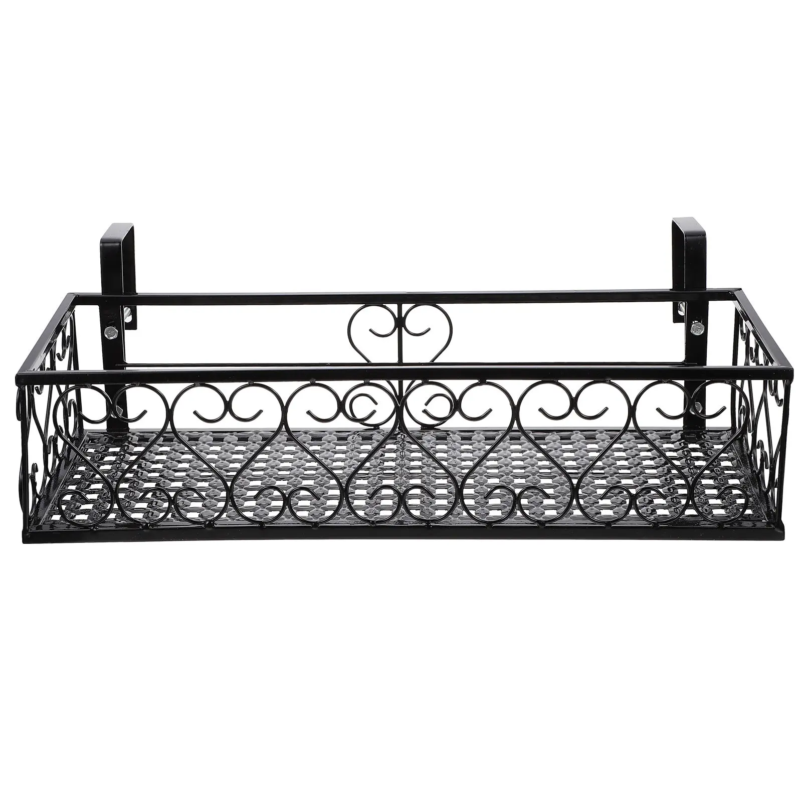 1Pcs Suspended Flowerpot Rack Premium Iron Hanging Flower Holder for Fences Balcony Railings Outdoor Plants Display Shelf view 4