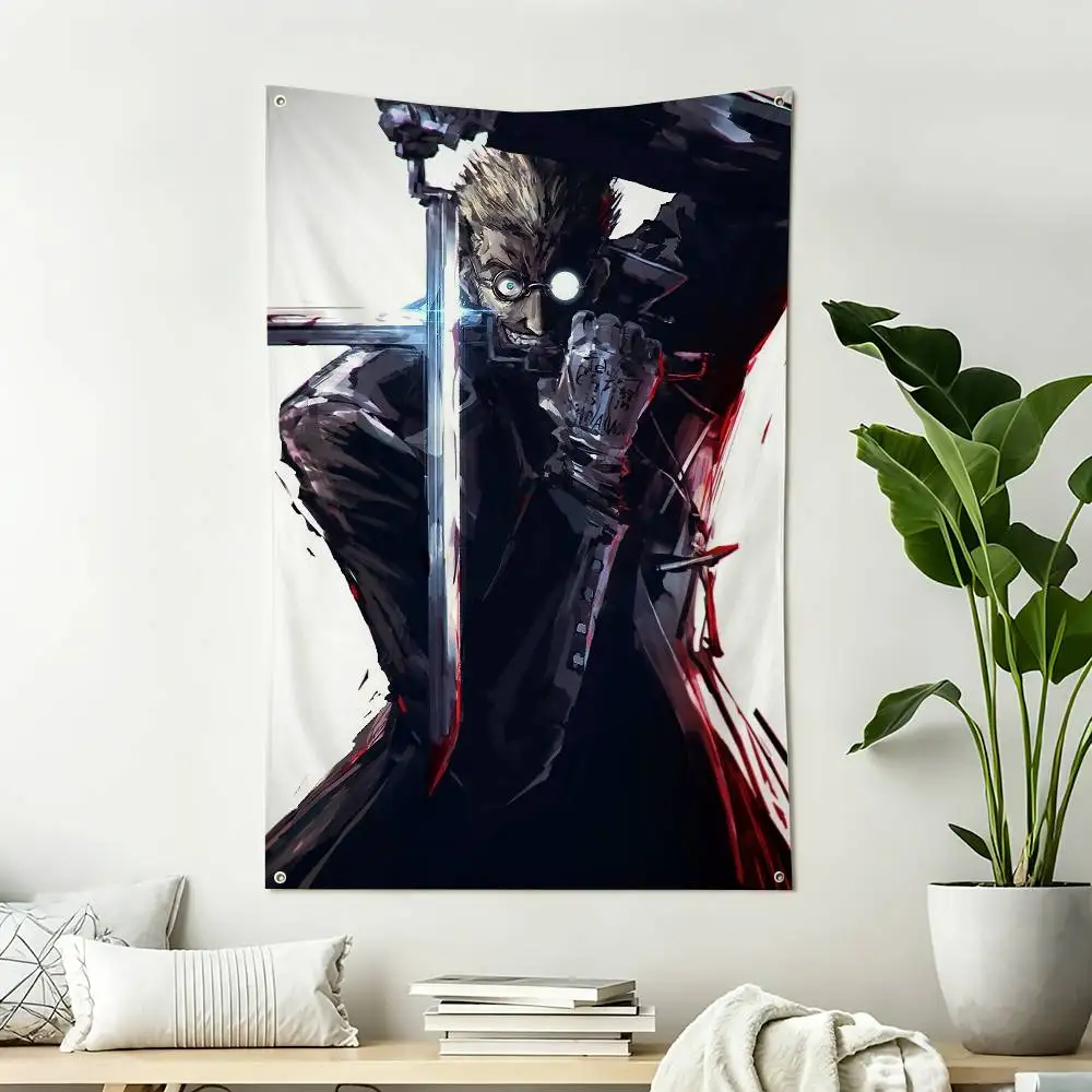 Hellsing A-Alexander Anderson Home Decor Wall Hanging Vertical Flags Indoor Outdoor