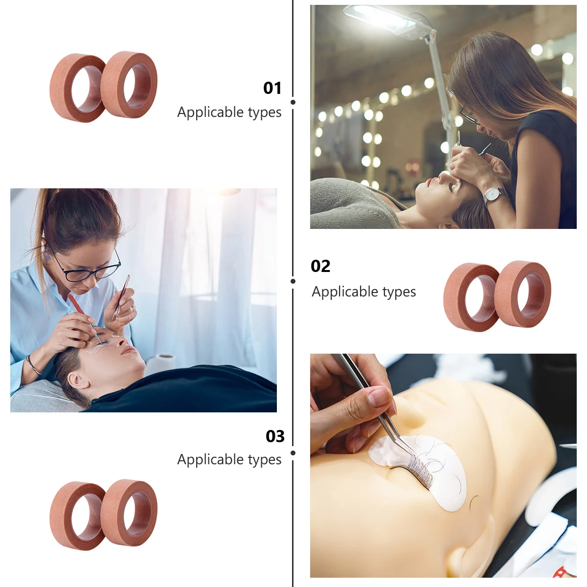 

2Pcs Lashes Separating Tape High-Grade -Grade Adhesive Eyelash Planting Strip for Home Salon Use Beauty Isolation