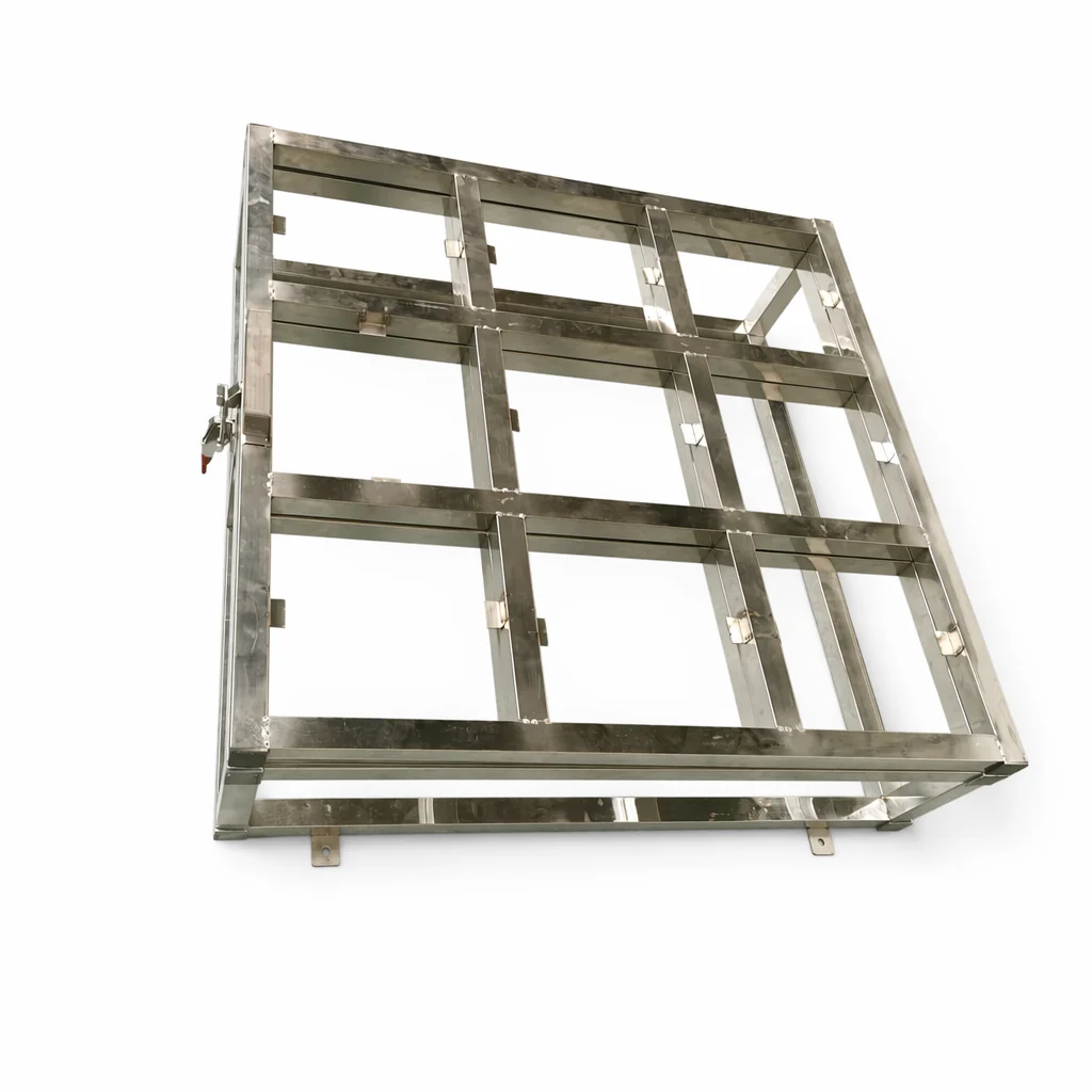 Heavy Duty Stainless Steel Concrete Cube Mold Clamp for Vibrating Table | 3x3 Grid Quick Release Fixture 9 Capacity